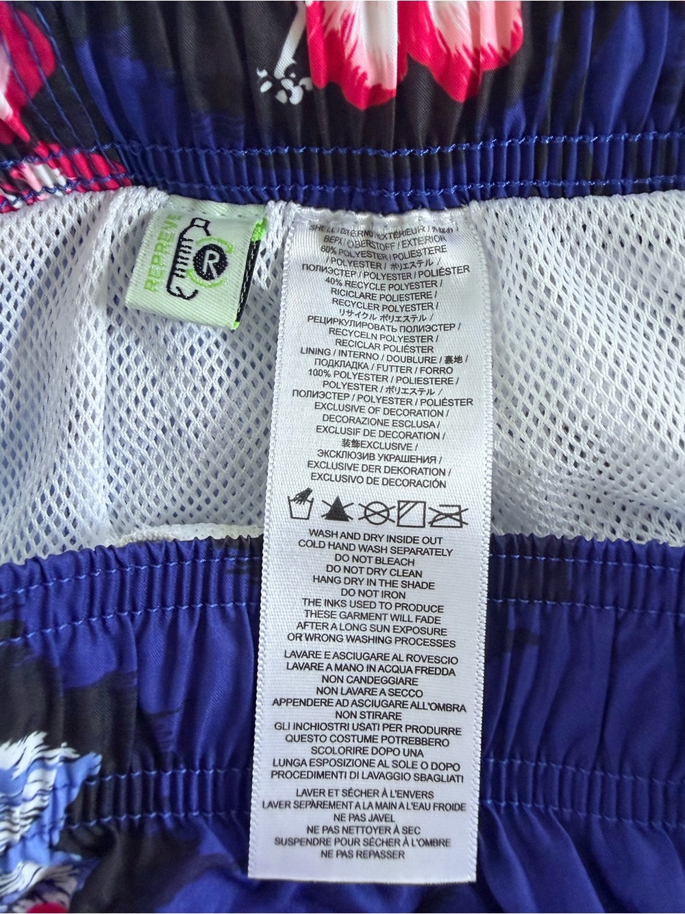 Kids Size 14 Sundek Blue Floral Swim Shorts New Without Tags - Picture 4 of 4
